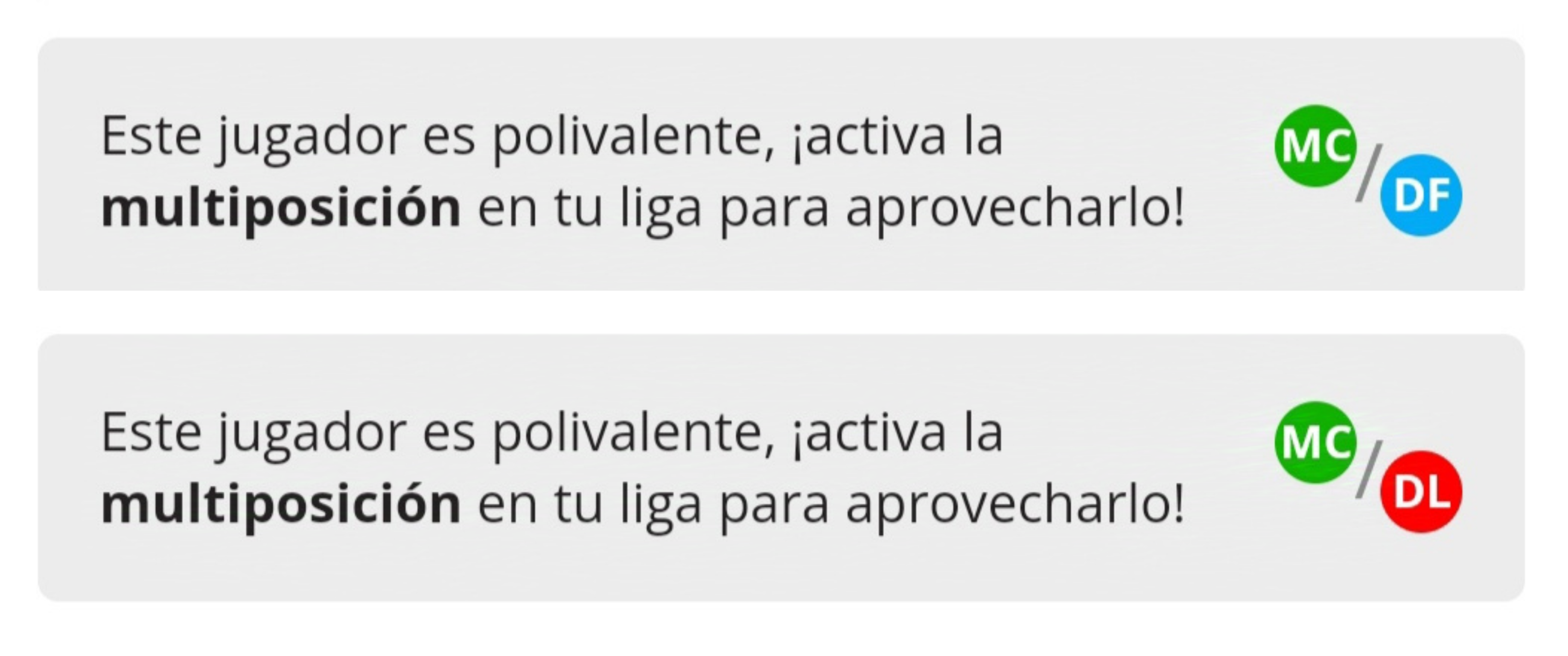 Llega la multiposición a Biwenger